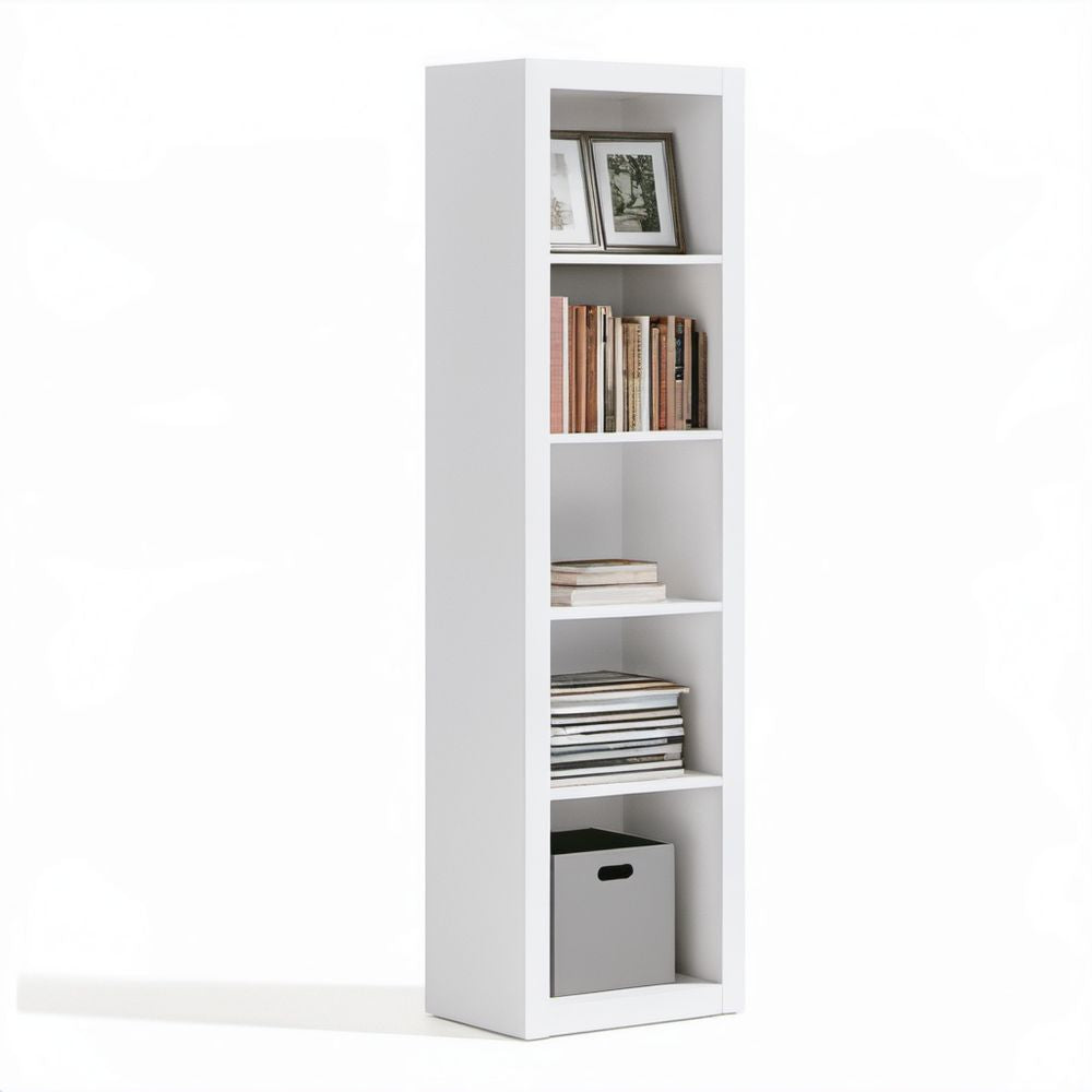 Biały regał na książki z płyty wiórowej 40 x 28 x 202 cm